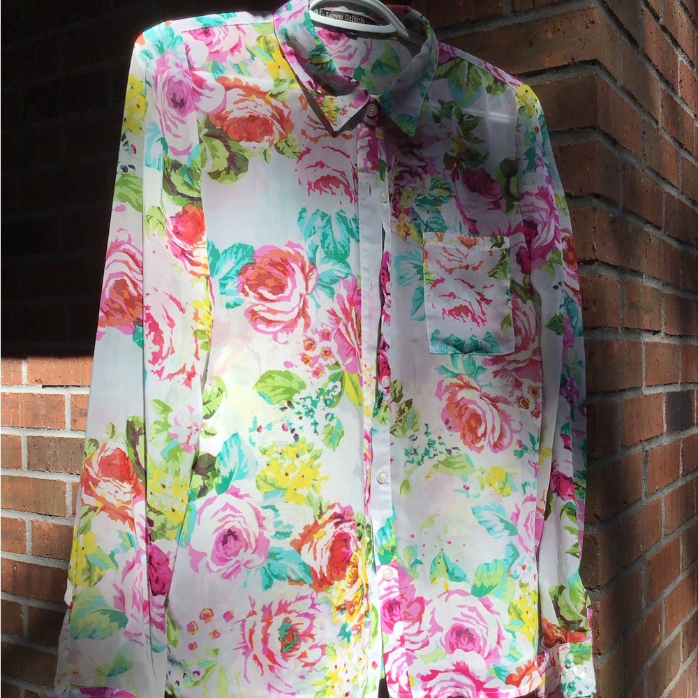 Beautiful floral sheer blouse